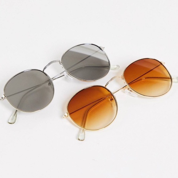 SVNX by ASOS rounded sunglasses in brown - Picture 3 of 3
